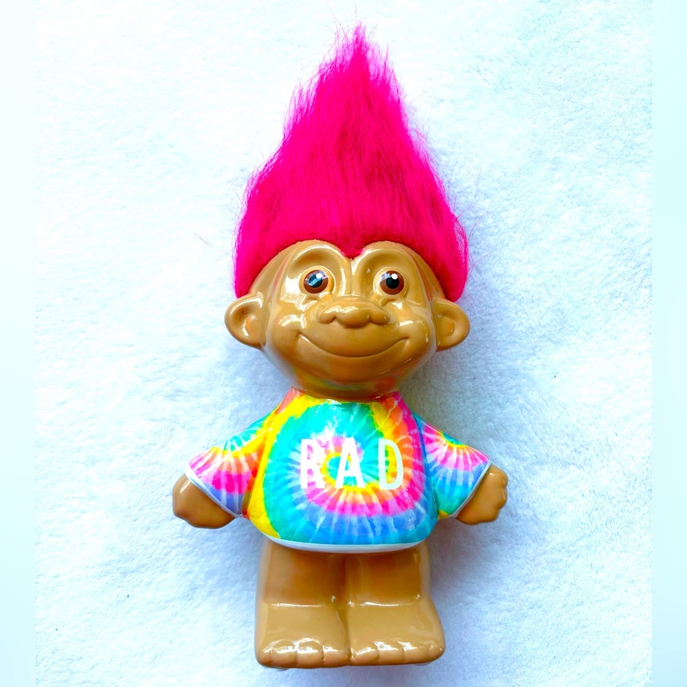 ✨NWOT PINK TROLL BANK TIE DYE RAD TROLL PIGGY BANK✨